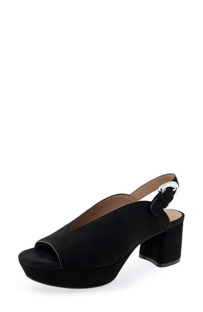 Aerosoles Cornelia Womens Suede Peep-toe Slingback Sandals In Black Suede