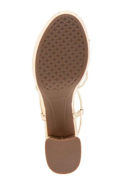 Shop Aerosoles Caramia Ankle Wrap Platform Sandal In Soft Gold
