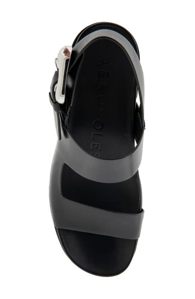 Shop Aerosoles Clarkson Platform Sandal In Black Leather