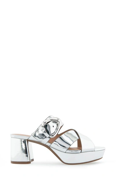 Aerosoles Collin Platform Sandal In Silver Mirror Metallic Pu