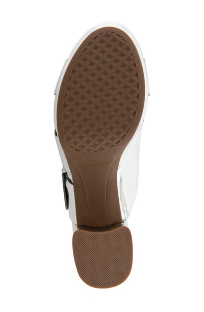 Aerosoles Collin Platform Sandal In Silver Mirror Metallic Pu