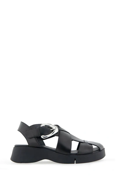 Shop Aerosoles Fabian Sandal In Black Leather