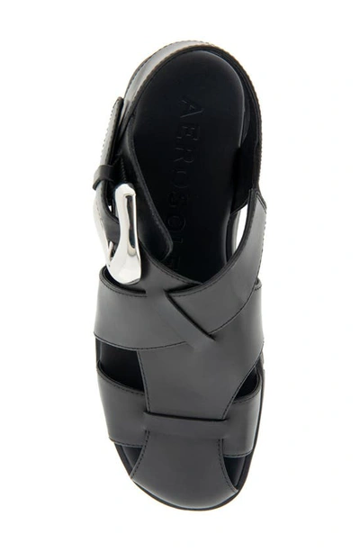 Aerosoles Fabian Sandal In Black Leather