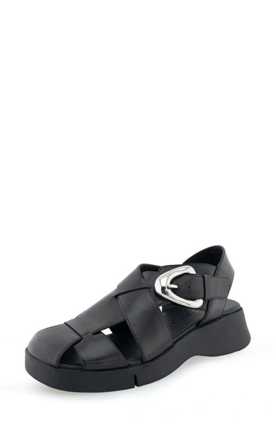 Shop Aerosoles Fabian Sandal In Black Leather