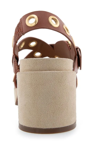 Shop Aerosoles Cleveland Slingback Platform Sandal In Ginger Bread Leather