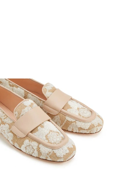 Shop Agl Attilio Giusti Leombruni Sheryl Raffia Loafer In White-ghibli