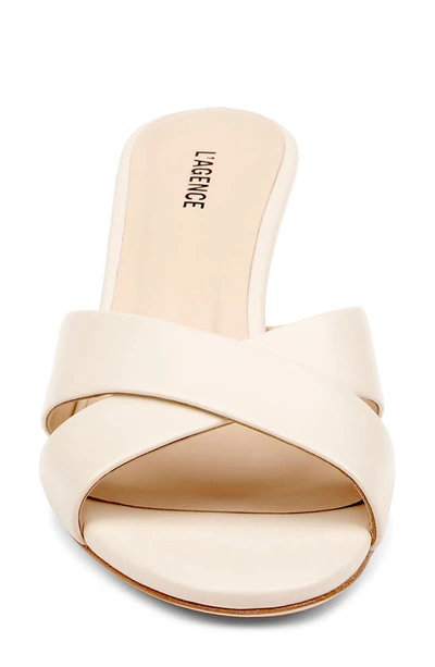 L Agence Aveline Slide Sandal In Ecru