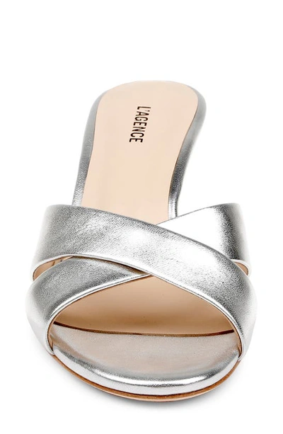 Shop L Agence Aveline Slide Sandal In Silver
