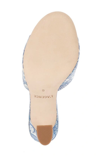 Shop L Agence Avery Slide Sandal In Blue/ Ivory