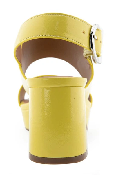 Shop Aerosoles Camera Platform Sandal In Green Sheen Crinkle Patent Pu