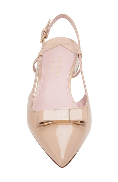 Shop Kate Spade Bowdie Pointed Toe Slingback Flat In Beach Sand