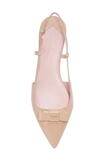 Shop Kate Spade Bowdie Pointed Toe Slingback Flat In Beach Sand