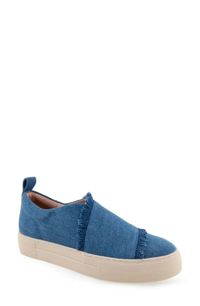 Shop Aerosoles Brighton Slip-on Sneaker (women In Medium Blue Denim