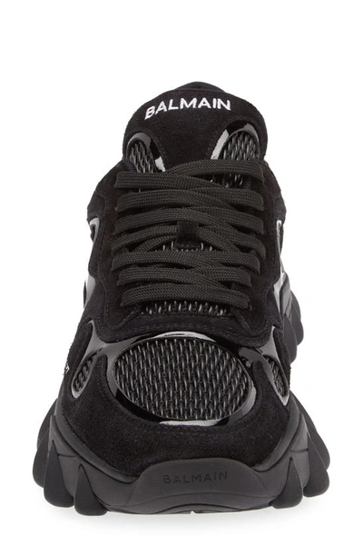 Shop Balmain B-east Mixed Media Sneaker In Black