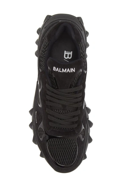 Shop Balmain B-east Mixed Media Sneaker In Black