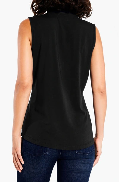 Nic + Zoe Nic+zoe Ruffled Around Sleeveless Top In Black Onyx