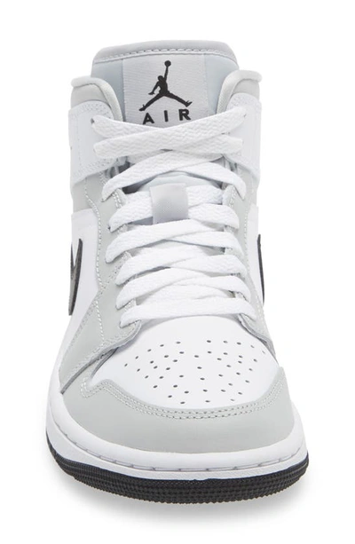 Shop Jordan Air  1 Mid Sneaker In Grey Fog/ Black/ White