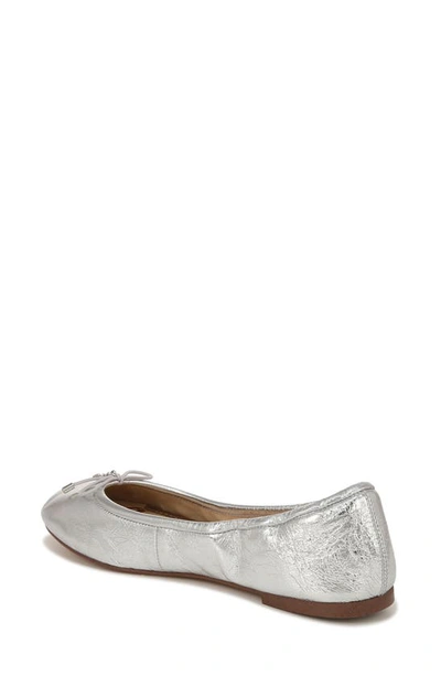Shop Sam Edelman Felicia Ballet Flat In Soft Silver