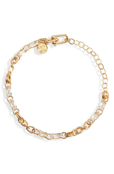 Shop Child Of Wild Twisted Cosmos Cubic Zirconia Chain Bracelet In Gold