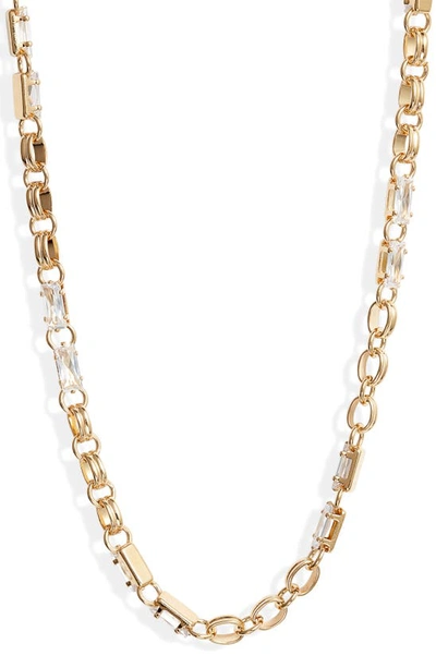 Shop Child Of Wild Twisted Cosmos Cubic Zirconia Chain Necklace In Gold