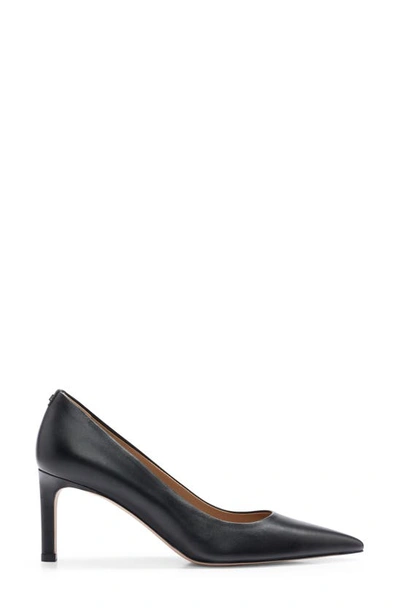Shop Hugo Boss Janet Pointed Toe Pump In Black Leather