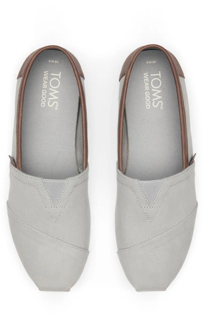 Shop Toms Alpargata Faux Leather Trim Slip-on Sneaker In Grey