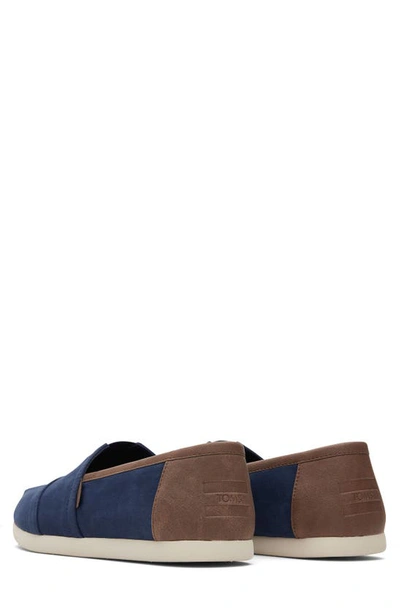 Toms Alpargata Faux Leather Trim Slip-on Sneaker In Navy
