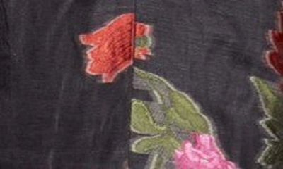 Shop Erdem Floral Fil Coupé Organza Fit & Flare Dress In Red / Pink