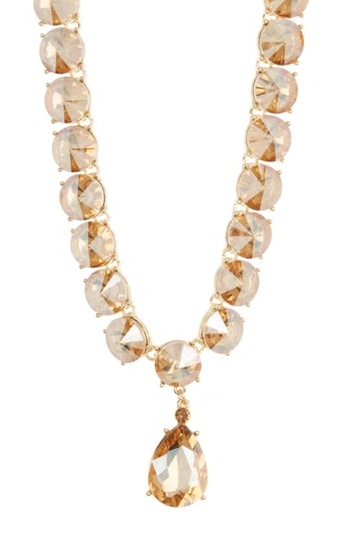 Shop Tasha Crystal Y Necklace In Gold