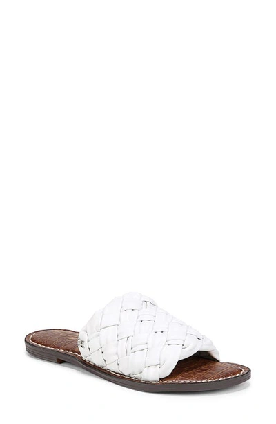 Shop Sam Edelman Griffin Slide Sandal In Bright White