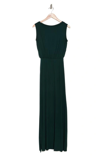 Shop Go Couture Sleeveless Blouson Maxi Dress In Hunter Green