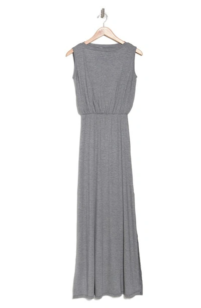 Shop Go Couture Sleeveless Blouson Maxi Dress In Heather Grey