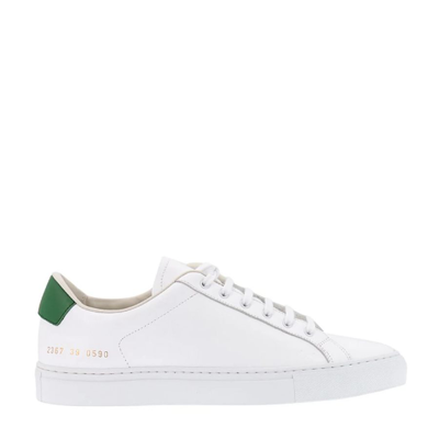 Shop Common Projects Men's White/green Retro Low-top Sneakers