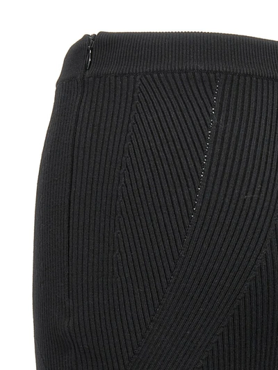 Shop Alexander Mcqueen Ribbed Midi Skirt In Black