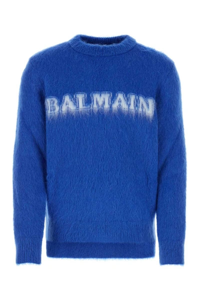 Shop Balmain Knitwear In Blue