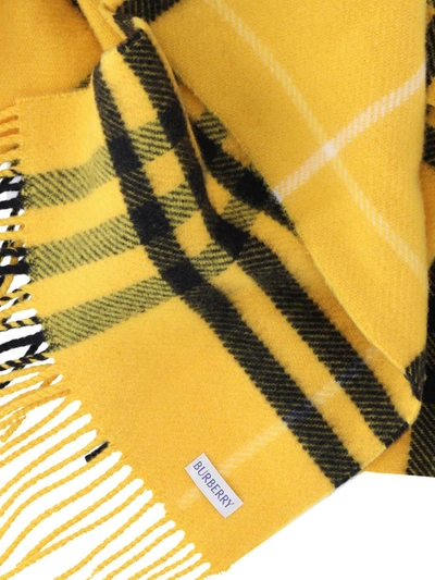 Shop Burberry Scarfs In Yellow