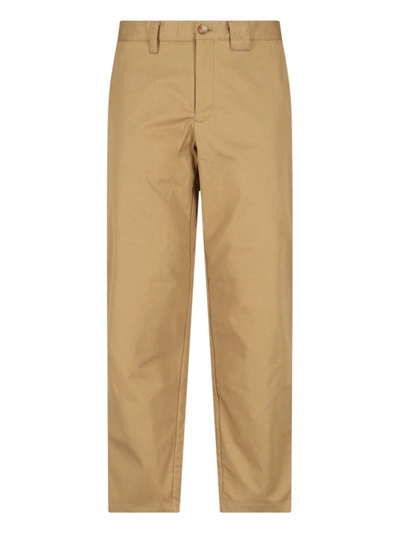 Shop Burberry Trousers In Brown