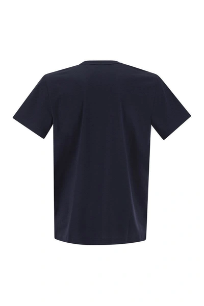 Shop Fay Cotton T-shirt With Pocket In Navy Blue