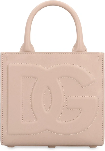 Shop Dolce & Gabbana Dg Daily Mini Leather Tote In Pale Pink