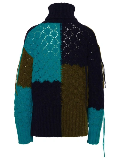 Shop Alanui Multicolored Alpaca Blend Turtleneck Sweater