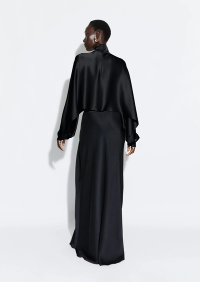 Lapointe Satin Asymmetric Maxi Skirt In 14
