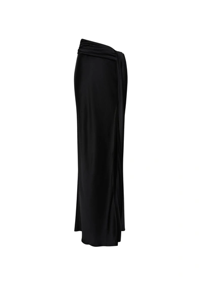 Lapointe Satin Asymmetric Maxi Skirt In 14