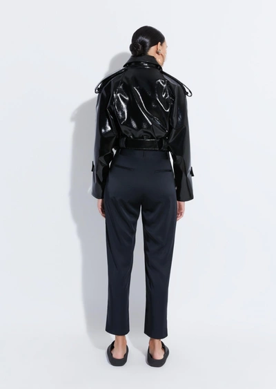 Lapointe Patent Faux Leather Belted Moto Jacket