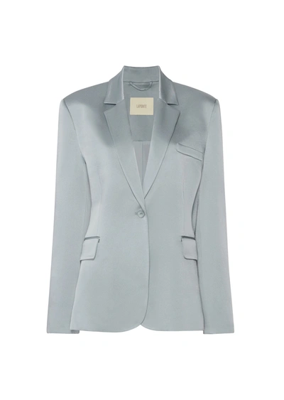 Lapointe Satin Double Breasted Blazer In 14