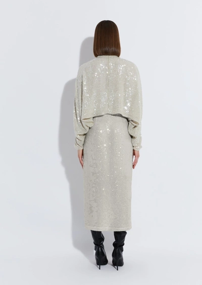 Lapointe Sequin Crop Caftan Top In L