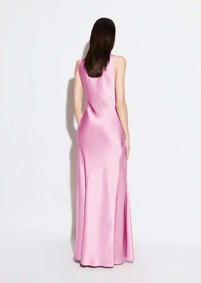 Lapointe Satin Drape Neck Sleeveless Dress In 10