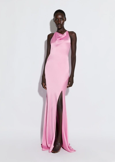 Shop Lapointe Satin Halter Gown In 14