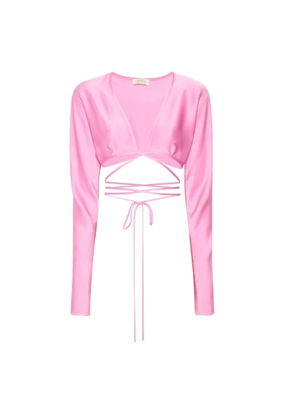 Lapointe Satin Tie Waist Top In 14