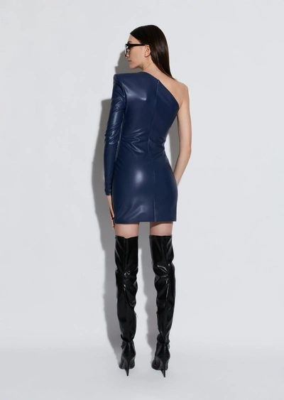 Shop Lapointe Faux Leather One Shoulder Dress In 12