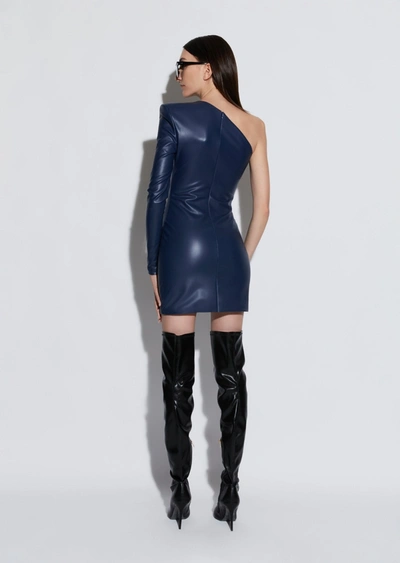 Lapointe Faux Leather One Shoulder Dress In 12